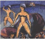 Ernst Ludwig Kirchner Two women at the sea Spain oil painting artist